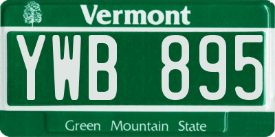 VT license plate YWB895