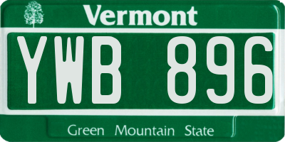 VT license plate YWB896