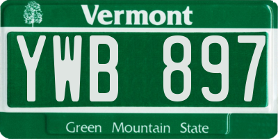 VT license plate YWB897