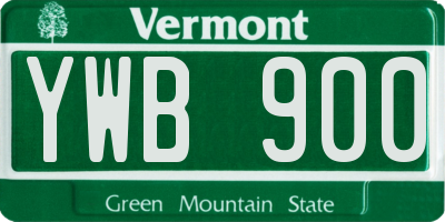 VT license plate YWB900