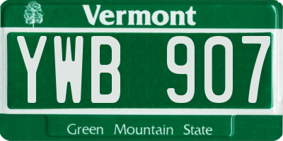 VT license plate YWB907