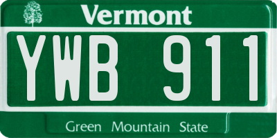 VT license plate YWB911