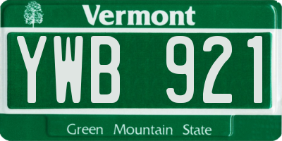 VT license plate YWB921