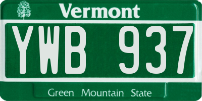 VT license plate YWB937