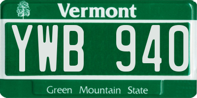 VT license plate YWB940