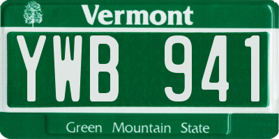 VT license plate YWB941