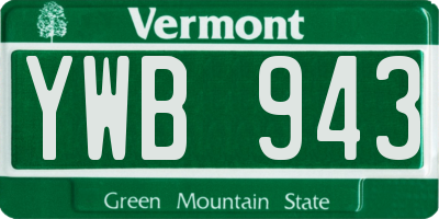 VT license plate YWB943