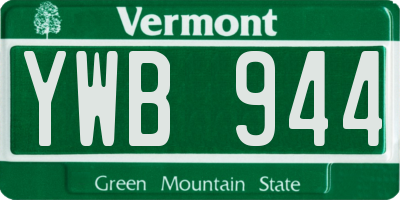 VT license plate YWB944