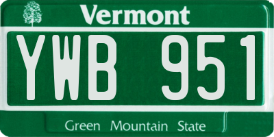 VT license plate YWB951