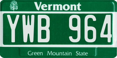 VT license plate YWB964