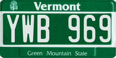 VT license plate YWB969