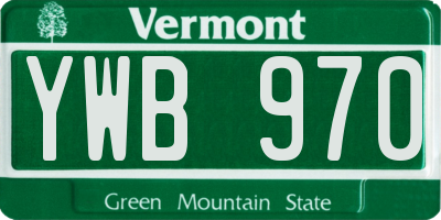 VT license plate YWB970