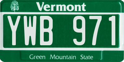 VT license plate YWB971