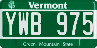 VT license plate YWB975
