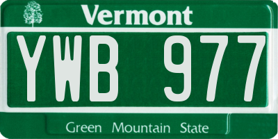 VT license plate YWB977