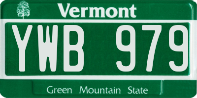 VT license plate YWB979