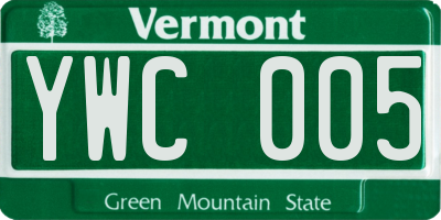 VT license plate YWC005