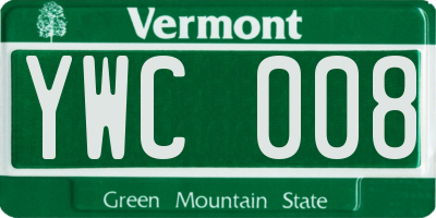 VT license plate YWC008