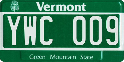 VT license plate YWC009