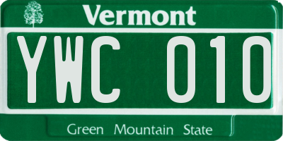 VT license plate YWC010