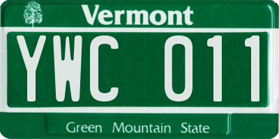VT license plate YWC011