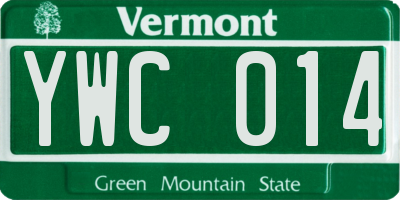 VT license plate YWC014