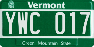 VT license plate YWC017