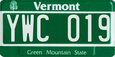 VT license plate YWC019