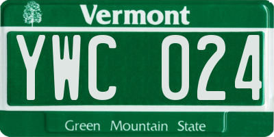 VT license plate YWC024