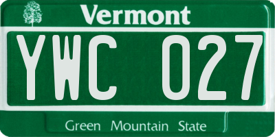 VT license plate YWC027