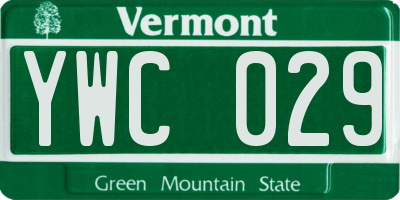VT license plate YWC029