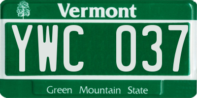 VT license plate YWC037