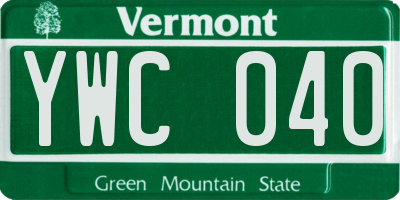 VT license plate YWC040