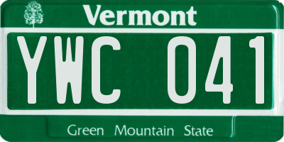 VT license plate YWC041