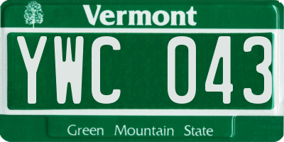 VT license plate YWC043