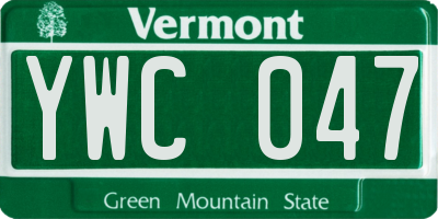 VT license plate YWC047