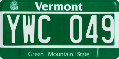 VT license plate YWC049