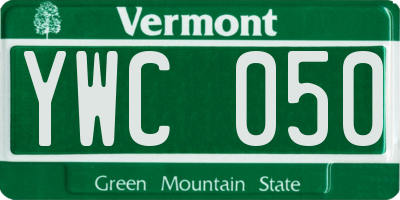 VT license plate YWC050