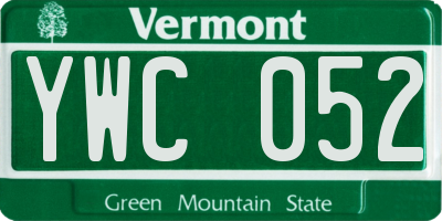 VT license plate YWC052