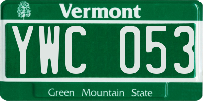 VT license plate YWC053