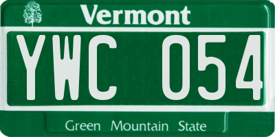 VT license plate YWC054