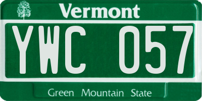 VT license plate YWC057