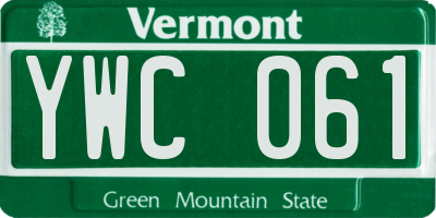 VT license plate YWC061