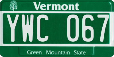 VT license plate YWC067
