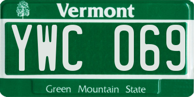 VT license plate YWC069