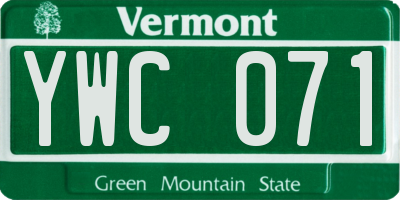 VT license plate YWC071