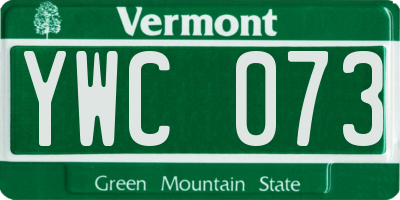 VT license plate YWC073