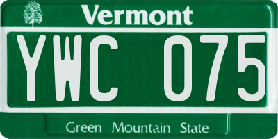 VT license plate YWC075