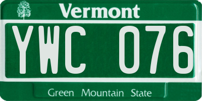VT license plate YWC076