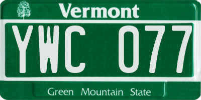 VT license plate YWC077